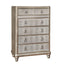 Wooden Chest With 6 Drawers, Metallic & platinum (Gold)