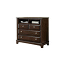 Wooden Media Chest With 4 Drawers, Brown Cherry