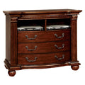 Wooden Media Chest with beautiful carvings, Cherry Brown