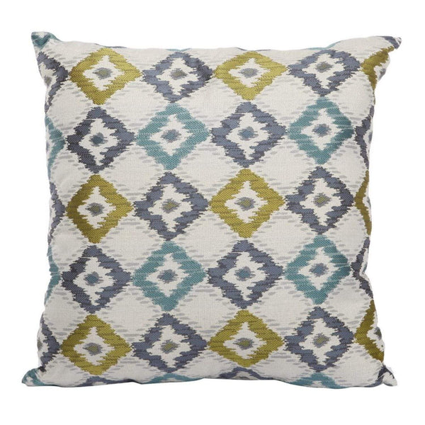 Woven Design Fabric Accent Pillow in Diamond Pattern, Multicolor