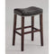 Accent Stools Polyurethane Upholstered Wooden Bar Stool, Set Of Two, Black and Brown Benzara