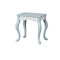 Accent Stools Solid Wood Two Tone Vanity Stool with Cabriole Feet, Blue And White Benzara