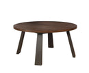 Accent Tables Solid Wood Round Table with Flared Leg Support, Brown and Gray Benzara