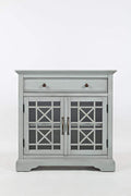 Wooden 32" Accent Cabinet with Beveled Top, Light Gray