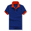 Accept custom diy logo New 2016 Polo Shirt For Men Designer Polos Men Cotton Men loose Short Sleeve Jerseys polo shirts t-Dark blue and Orang-S-JadeMoghul Inc.