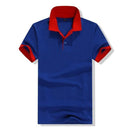 Accept custom diy logo New 2016 Polo Shirt For Men Designer Polos Men Cotton Men loose Short Sleeve Jerseys polo shirts t-Dark blue and red-S-JadeMoghul Inc.