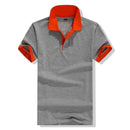 Accept custom diy logo New 2016 Polo Shirt For Men Designer Polos Men Cotton Men loose Short Sleeve Jerseys polo shirts t-Gray and Orange-S-JadeMoghul Inc.