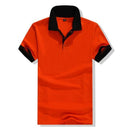 Accept custom diy logo New 2016 Polo Shirt For Men Designer Polos Men Cotton Men loose Short Sleeve Jerseys polo shirts t-Orange and black-S-JadeMoghul Inc.