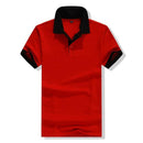 Accept custom diy logo New 2016 Polo Shirt For Men Designer Polos Men Cotton Men loose Short Sleeve Jerseys polo shirts t-red and black-S-JadeMoghul Inc.