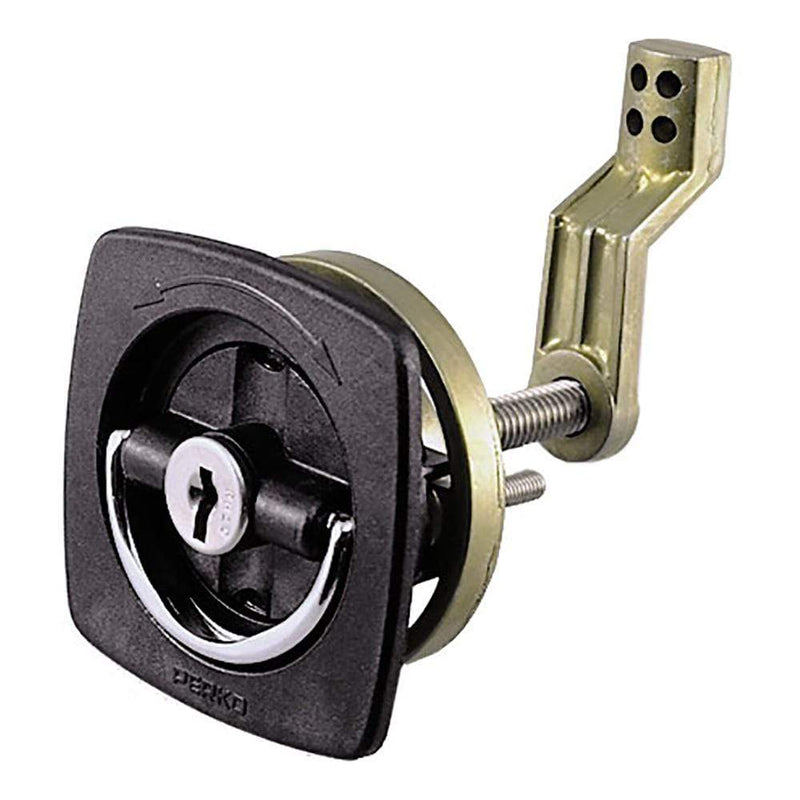 Accessories Perko Black Flush Lock - 2.5" x 2.5" w/Offset Cam Bar  Flexible Polymer Strike [0931DP1BLK] Perko