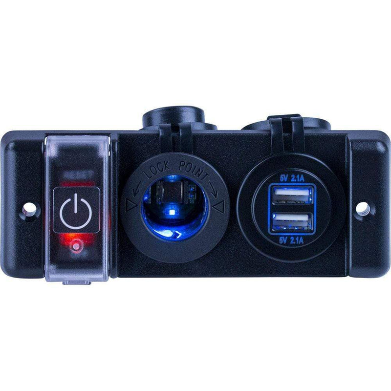 Accessories Sea-Dog Double USB  Power Socket Panel w/Breaker Switch [426506-1] Sea-Dog