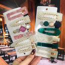 Acrylic Barrettes Headwear Pearl Hair Clip Sets For Women Fashion Geometric Hairpins Hair Accessories Headdress Girl Bobby Clip AExp