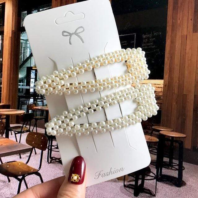 Acrylic Barrettes Headwear Pearl Hair Clip Sets For Women Fashion Geometric Hairpins Hair Accessories Headdress Girl Bobby Clip AExp