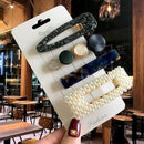 Acrylic Barrettes Headwear Pearl Hair Clip Sets For Women Fashion Geometric Hairpins Hair Accessories Headdress Girl Bobby Clip AExp