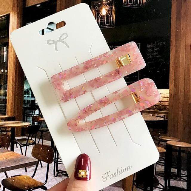 Acrylic Barrettes Headwear Pearl Hair Clip Sets For Women Fashion Geometric Hairpins Hair Accessories Headdress Girl Bobby Clip AExp