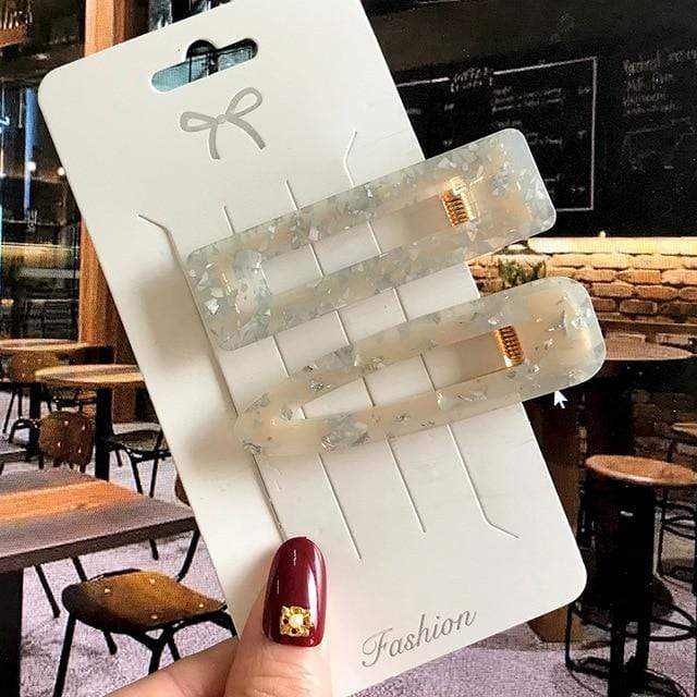 Acrylic Barrettes Headwear Pearl Hair Clip Sets For Women Fashion Geometric Hairpins Hair Accessories Headdress Girl Bobby Clip AExp