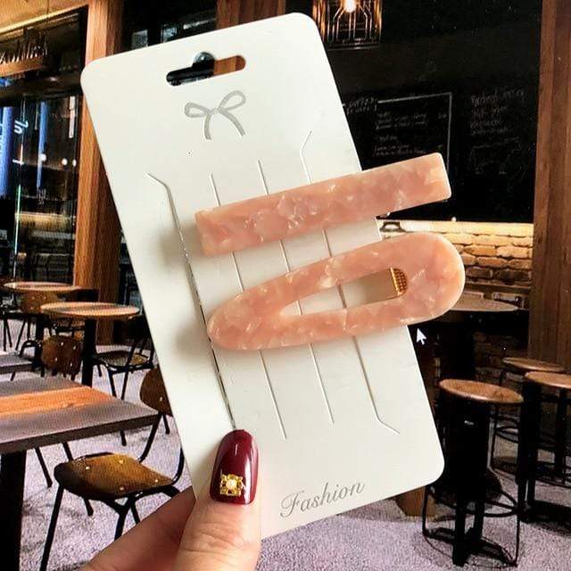 Acrylic Barrettes Headwear Pearl Hair Clip Sets For Women Fashion Geometric Hairpins Hair Accessories Headdress Girl Bobby Clip AExp