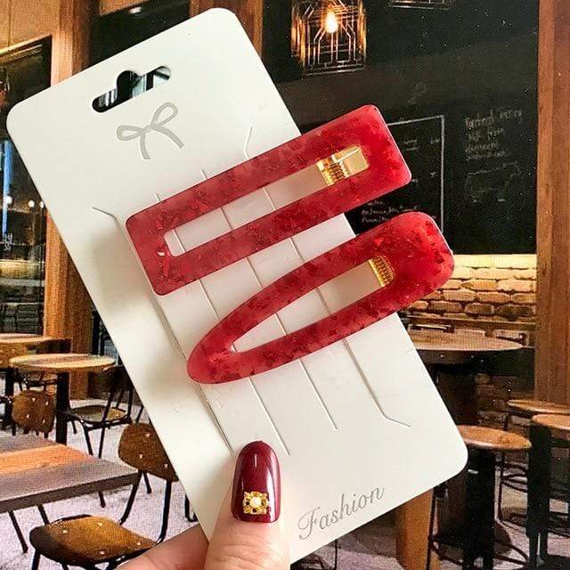 Acrylic Barrettes Headwear Pearl Hair Clip Sets For Women Fashion Geometric Hairpins Hair Accessories Headdress Girl Bobby Clip AExp