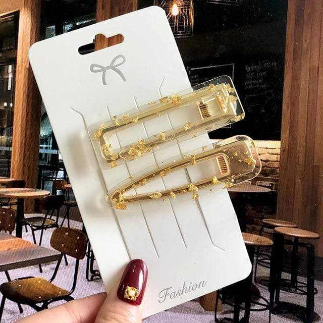 Acrylic Barrettes Headwear Pearl Hair Clip Sets For Women Fashion Geometric Hairpins Hair Accessories Headdress Girl Bobby Clip AExp