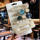 Acrylic Barrettes Headwear Pearl Hair Clip Sets For Women Fashion Geometric Hairpins Hair Accessories Headdress Girl Bobby Clip AExp
