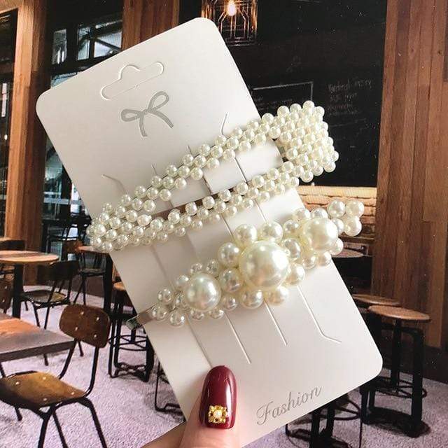 Acrylic Barrettes Headwear Pearl Hair Clip Sets For Women Fashion Geometric Hairpins Hair Accessories Headdress Girl Bobby Clip AExp