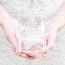 Acrylic Wedding Ring Box - Feather Whimsy Etching (Pack of 1)-Wedding Ceremony Accessories-JadeMoghul Inc.