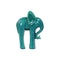 Action Figures and Statues Standing Ceramic Elephant Figurine With Long Legs, Glossy Turquoise Blue Benzara