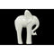 Action Figures and Statues Standing Ceramic Elephant Figurine With Long Legs, Glossy White Benzara