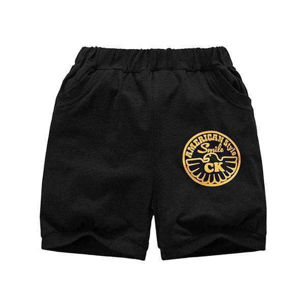 Active Children Boys Shorts Kids Boy Striped Clothes Number Letter Stars Printing Kids Short Pants Loose Boys Sport Shorts CI032-Black-2T-JadeMoghul Inc.