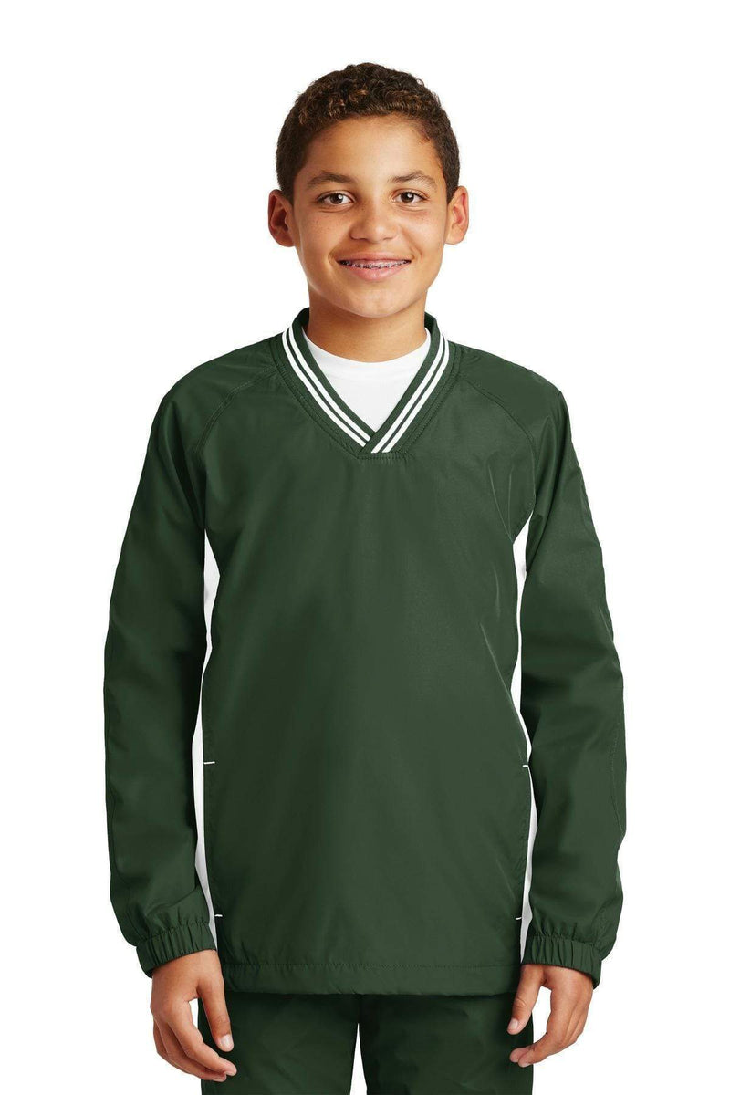 Activewear Sport-Tek Youth Tipped V-Neck Raglan Wind Shirt. YST62 Sport-Tek