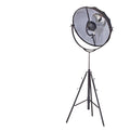 Adjustable Metal Floor Lamp with Fabric Shade and Tripod Feet, Large, Black-Floor Lamp-Black-Metal and Fabric-JadeMoghul Inc.