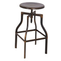 Adjustable Stool with Swivel, Antique Copper-Accent and Garden Stools-Antique Copper-Steel-JadeMoghul Inc.