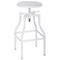 Adjustable Stool with Swivel, White-Accent and Garden Stools-White-Steel-JadeMoghul Inc.