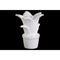 Adorning Ceramic Flower Figurine on Pot- White- Benzara-Decorative Accessories-White-Ceramic-JadeMoghul Inc.