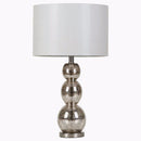 Adorning Metallic Table Lamp, White And Silver-Table & Desk Lamp-White And Silver-Metal-JadeMoghul Inc.