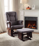 Aeron Glider Chair & Ottoman, 2 Piece Pack Gray & Brown-Armchairs and Accent Chairs-Gray & Brown-Rbw Mfb-JadeMoghul Inc.