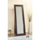 Aesthetic Accent Mirror With Wooden Framing, Dark Brown-Floor Mirrors-Dark Brown-Wood-JadeMoghul Inc.