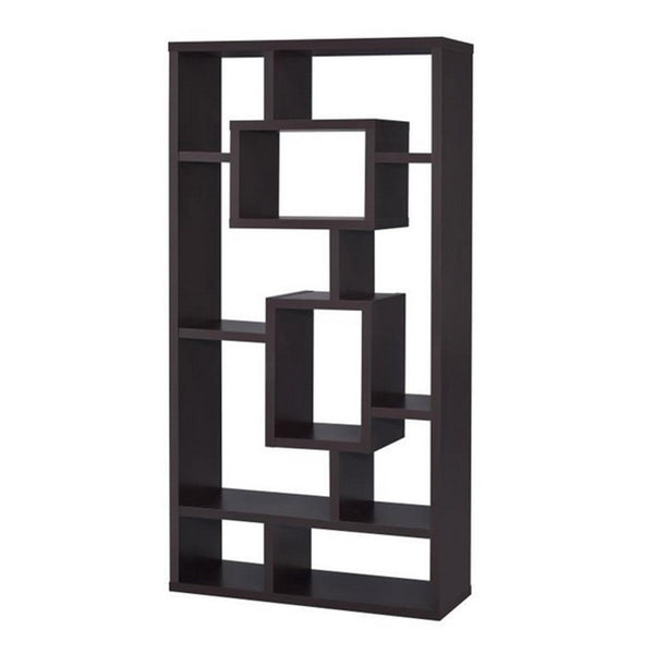 Aesthetic Fine Looking Rectangular bookcase, Brown-Book Cases-BROWN-PAPER VENEER-JadeMoghul Inc.