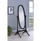 Aesthetically Charmed Oval Shaped Cheval Mirror, Black-Floor Mirrors-BLACK-Wood-JadeMoghul Inc.