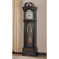 Aesthetically Charmed Wooden Grandfather Clock, Brown-Floor and Grandfather Clocks-Brown-Wood-JadeMoghul Inc.