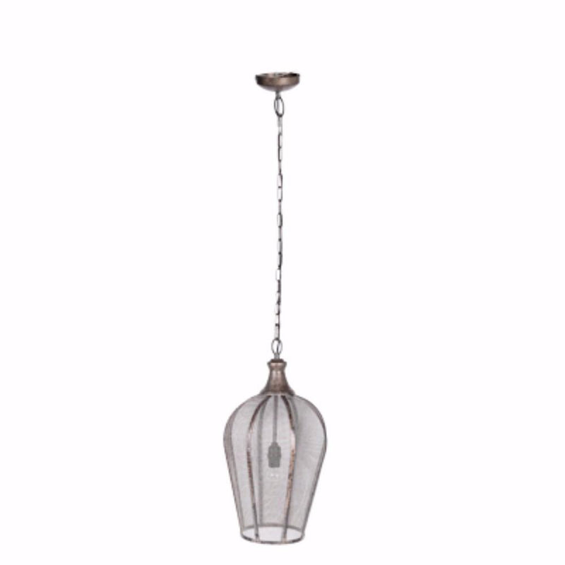 Aesthetically Designed Bloom Hanging Light Fixture, Gray-Pendant Lighting-Gray-Iron-JadeMoghul Inc.