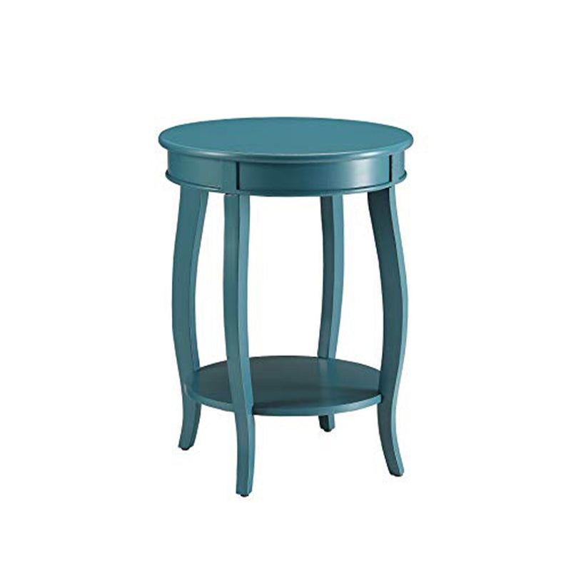 Affiable Side Table, Teal Blue-Side Tables and End Tables-Teal Blue-MDF Solid Wood Leg-JadeMoghul Inc.