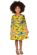After the Rain Gloria Empire Waist Floral Mommy and Me Dress-After the Rain-18M/2-Yellow/Blue/Grey-JadeMoghul Inc.