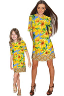 After the Rain Grace Yellow Floral Print Shift Dress - Women-After the Rain-XS-Yellow/Blue/Grey-JadeMoghul Inc.