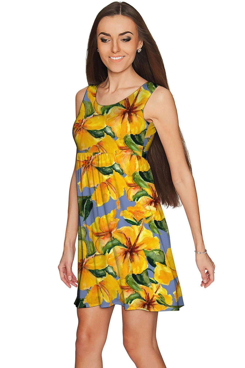 After the Rain Sanibel Empire Beach Floral Dress - Women-After the Rain-XS-Yellow/Blue/Grey-JadeMoghul Inc.