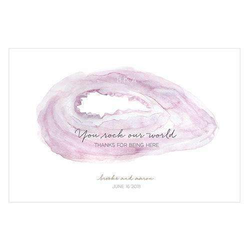 Agate Allure Personalized Paper Place Mat Powder Blue (Pack of 1)-Weddingstar-Dark Pink-JadeMoghul Inc.