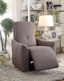 Agico Recliner (Power Motion), Gray Fabric-Recliner Chairs-Gray-Jute Fabric Foam Metal Power Reclining Mechanism-JadeMoghul Inc.