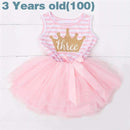 Ai Meng Baby Flower Girls Princess First Birthday Outfits One Two Three Years Old Birthday Baby Toddler Dresses Clothes Striped-5F100-JadeMoghul Inc.