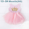 Ai Meng Baby Flower Girls Princess First Birthday Outfits One Two Three Years Old Birthday Baby Toddler Dresses Clothes Striped-5F90-JadeMoghul Inc.