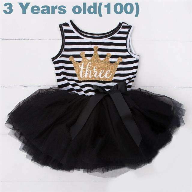 Ai Meng Baby Flower Girls Princess First Birthday Outfits One Two Three Years Old Birthday Baby Toddler Dresses Clothes Striped-5HI100-JadeMoghul Inc.
